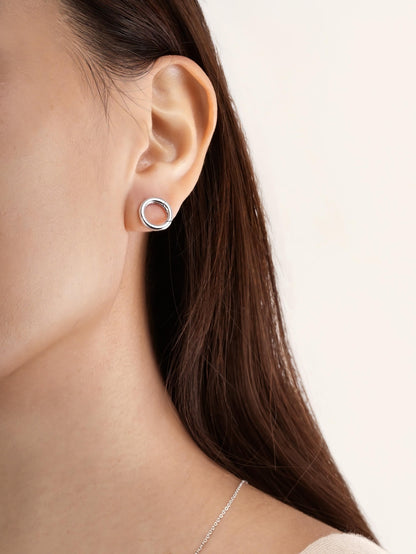 Donut Studs S925 Silver Rhodium S2ps (2) – Mondays Made Flower & Birthstone Jewelry Singapore
