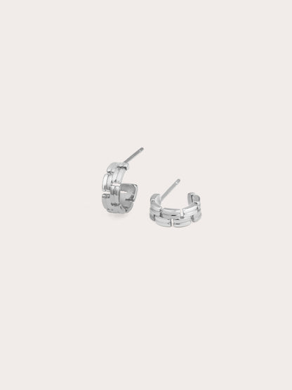 Duo Link Hoop S925 Silver Rhodium Flat – Mondays Made Flower & Birthstone Jewelry Singapore