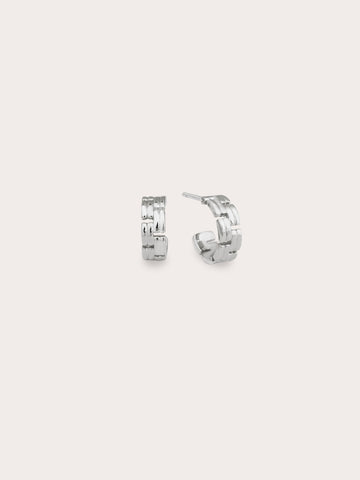 Duo Link Hoop S925 Silver Rhodium – Mondays Made Flower & Birthstone Jewelry Singapore
