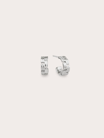 Duo Link Hoop S925 Silver Rhodium – Mondays Made Flower & Birthstone Jewelry Singapore