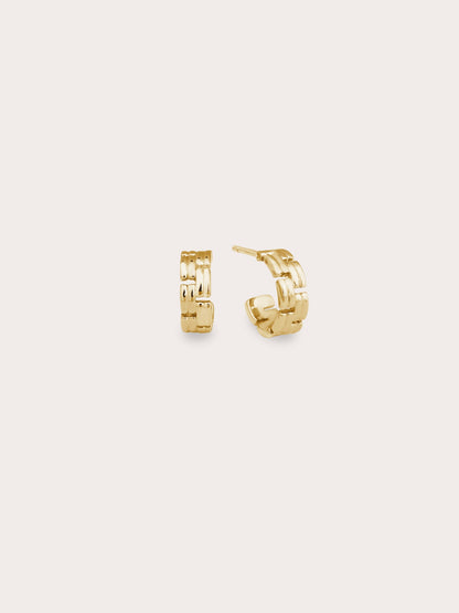 Duo Link Hoop 18K Gold – Mondays Made Flower & Birthstone Jewelry Singapore