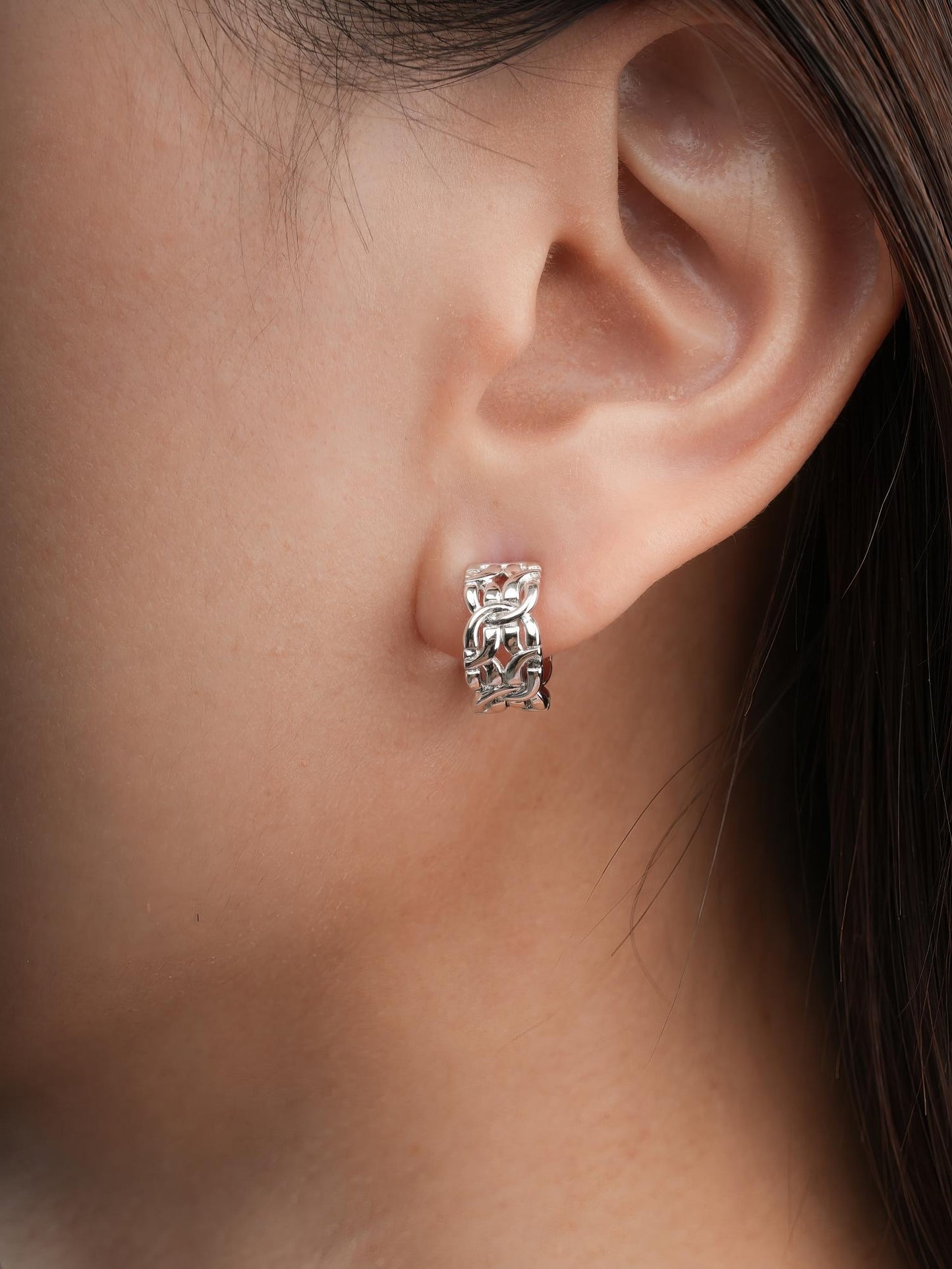 Entwined Chain Hoop Earrings