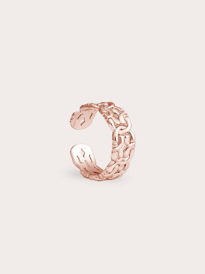 Entwined Chain Ring 18K Rose Gold (3) – Mondays Made Flower & Birthstone Jewelry Singapore