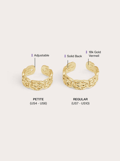 Entwined Chain Ring 18K Gold Big Small – Mondays Made Flower & Birthstone Jewelry Singapore