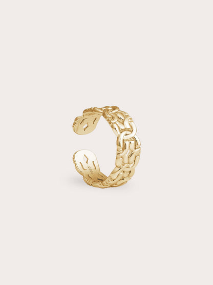 Entwined Chain Ring 18K Gold (3) – Mondays Made Flower & Birthstone Jewelry Singapore