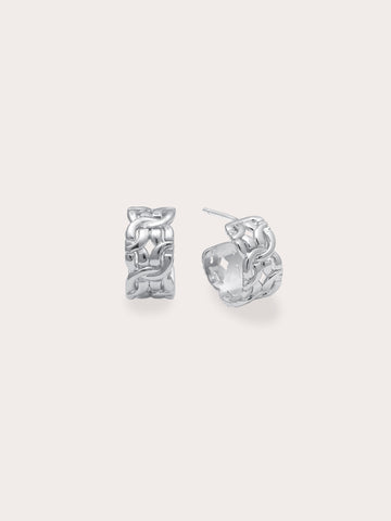 Entwined Hoop S925 Silver Rhodium – Mondays Made Flower & Birthstone Jewelry Singapore