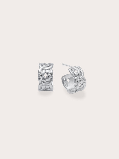 Entwined Hoop S925 Silver Rhodium – Mondays Made Flower & Birthstone Jewelry Singapore