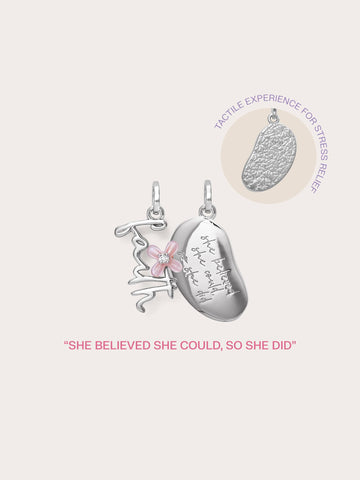 Faith Charm S925 Silver Rhodium – Mondays Made Flower & Birthstone Jewelry Singapore