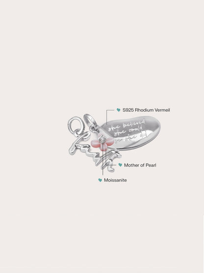 Faith Charm Set Flat S925 Silver Rhodium – Mondays Made Flower & Birthstone Jewelry Singapore