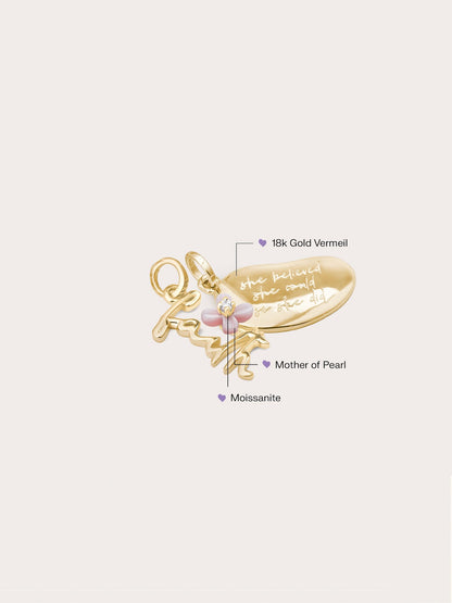 Faith Charm Set Flat 18K Gold – Mondays Made Flower & Birthstone Jewelry Singapore