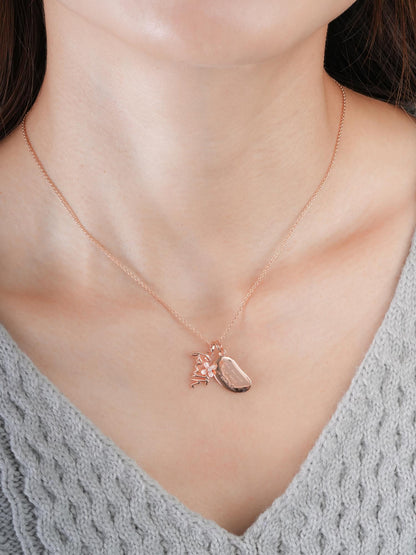 Faith Necklace Set 18K Rose Gold (1) – Mondays Made Flower & Birthstone Jewelry Singapore