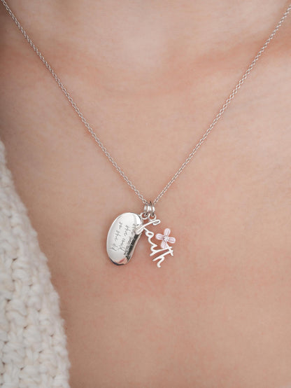 Faith Necklace Set S925 Silver Rhodium (2) – Mondays Made Flower & Birthstone Jewelry Singapore