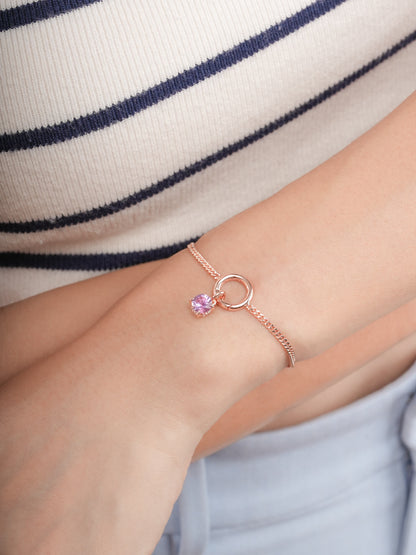 February Birthstone Charm Amethyst 18K Rose Gold (3) – Mondays Made Flower & Birthstone Jewelry Singapore