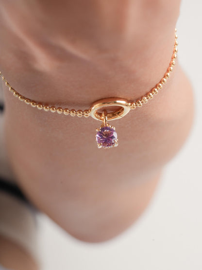 February Birthstone Charm Amethyst 18K Gold (3) – Mondays Made Flower & Birthstone Jewelry Singapore