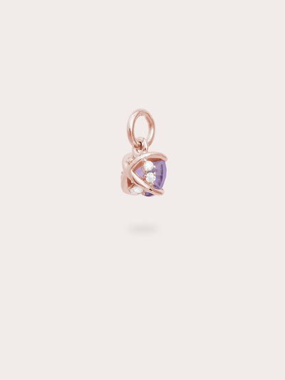 February Birthstone Charm Amethyst 18K Rose Gold (5) – Mondays Made Flower & Birthstone Jewelry Singapore