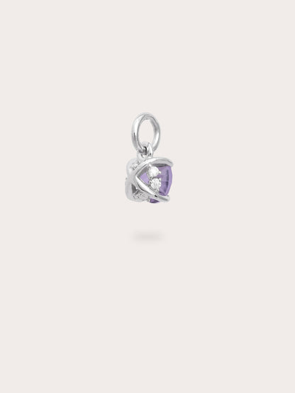 February Birthstone Charm Amethyst S925 Silver Rhodium (5) – Mondays Made Flower & Birthstone Jewelry Singapore
