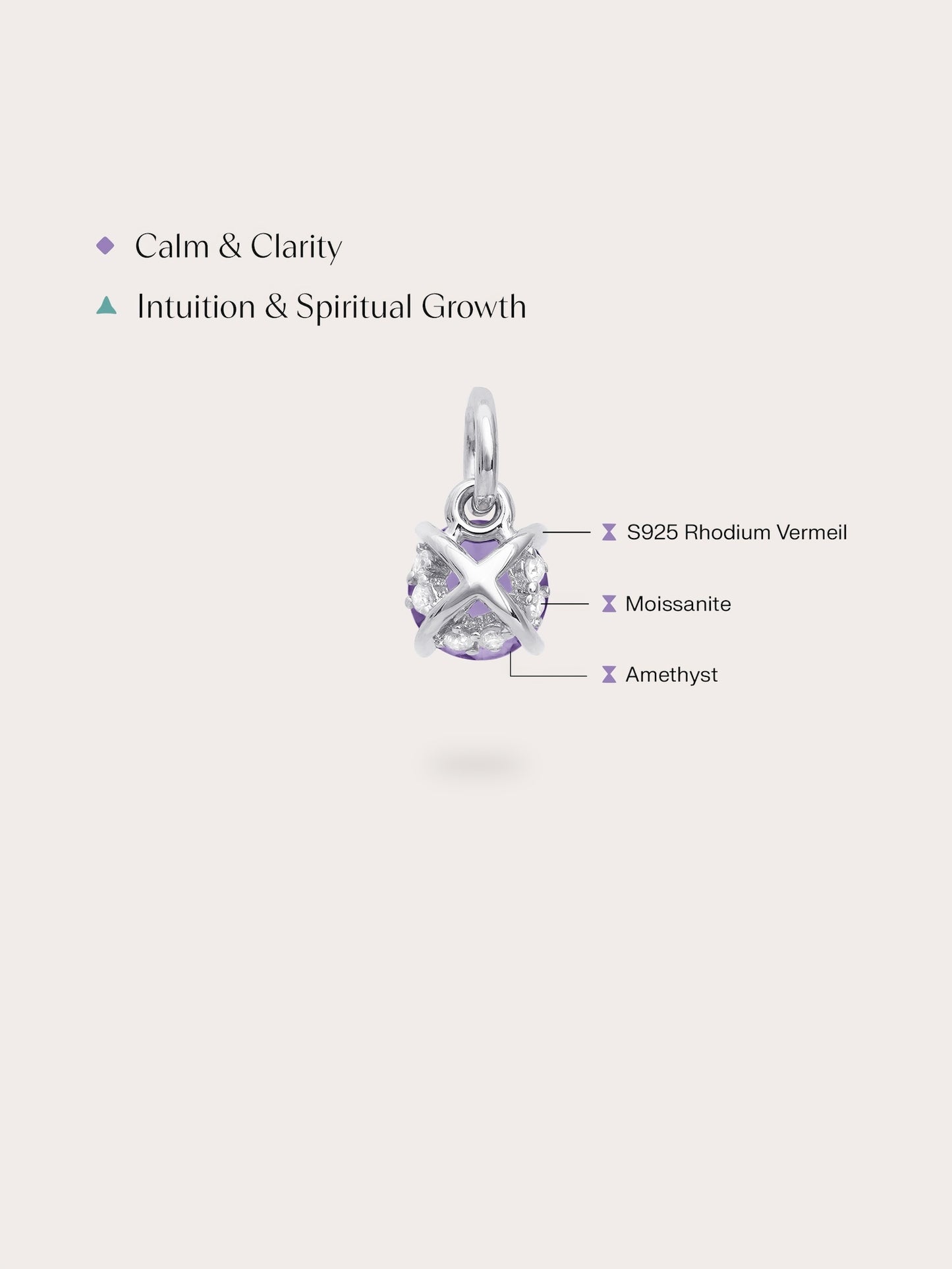 February Birthstone Charm - Amethyst