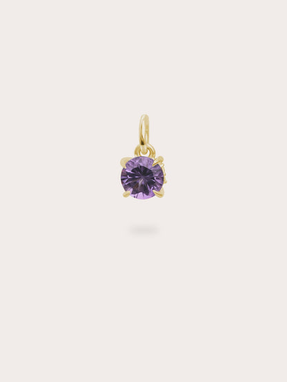 February Birthstone Charm Amethyst 18K Gold (1) – Mondays Made Flower & Birthstone Jewelry Singapore