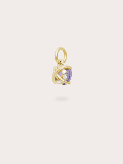 February Birthstone Charm Amethyst 18K Gold (5) – Mondays Made Flower & Birthstone Jewelry Singapore