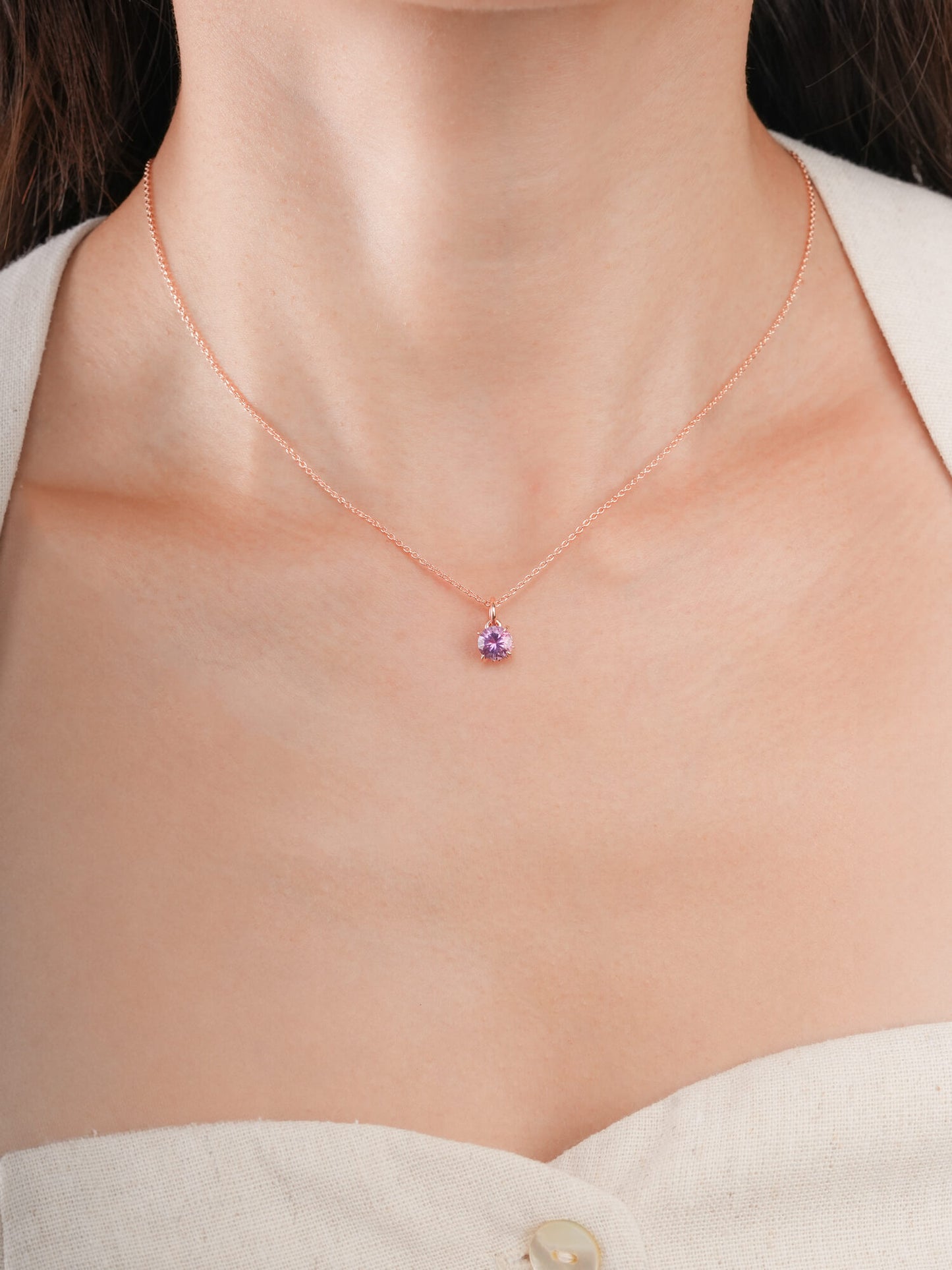 February Birthstone Necklace - Amethyst
