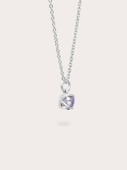 February Birthstone Necklace Amethyst S925 Silver Rhodium (5) – Mondays Made Flower & Birthstone Jewelry Singapore