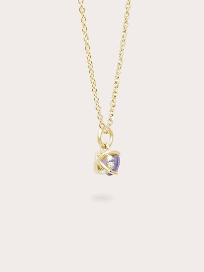 February Birthstone Necklace Amethyst 18K Gold (5) – Mondays Made Flower & Birthstone Jewelry Singapore