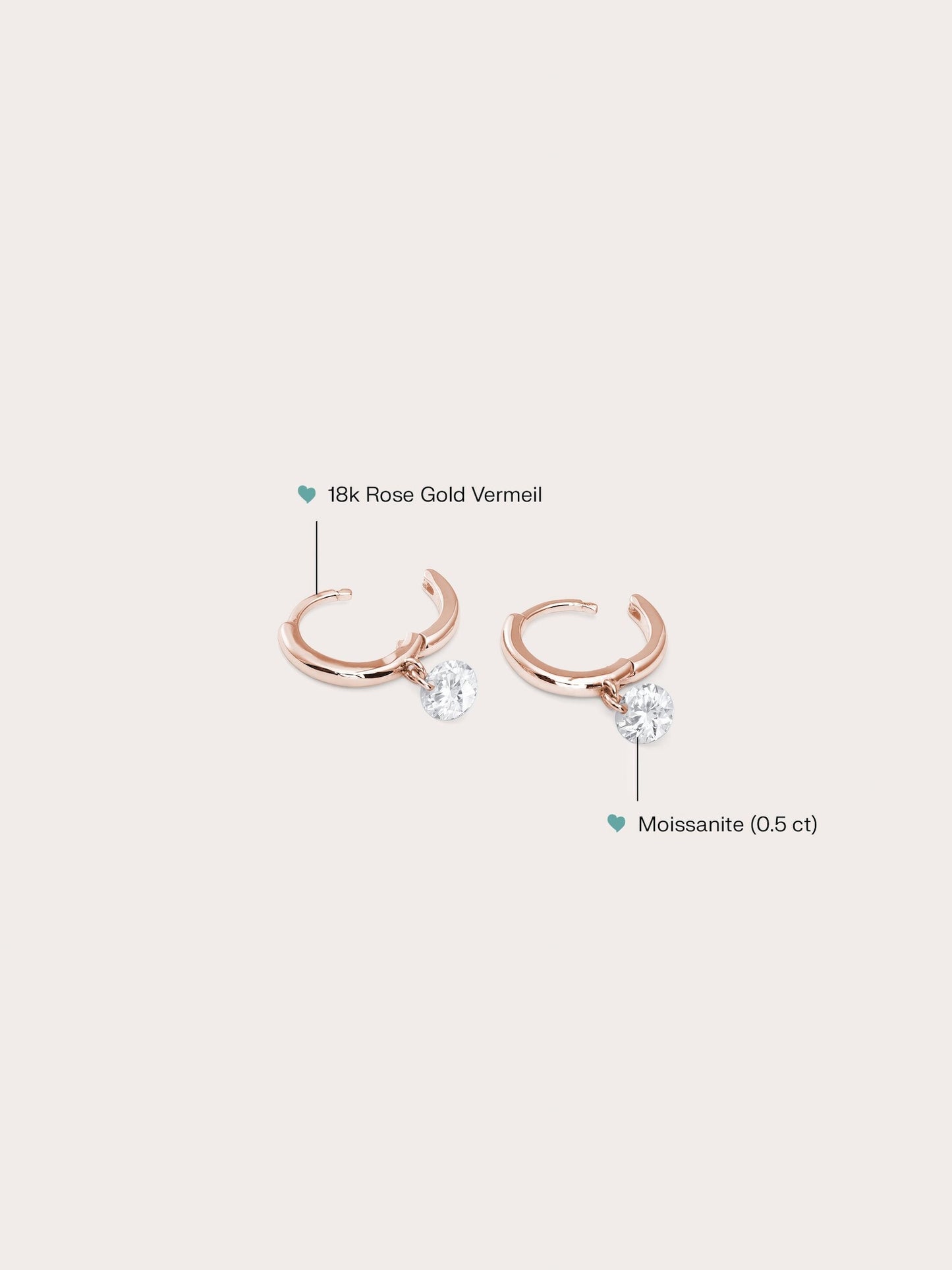 Floating Moissanite Huggie Earrings