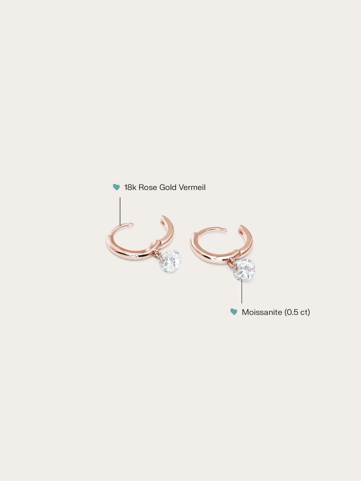 Floating Moissanite Huggie Earrings