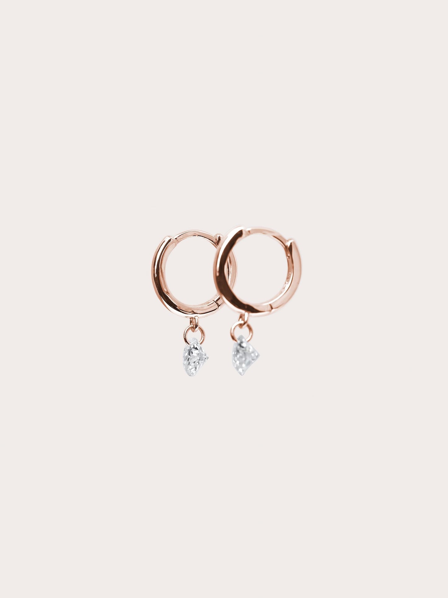 Floating Moissanite Huggie Earrings