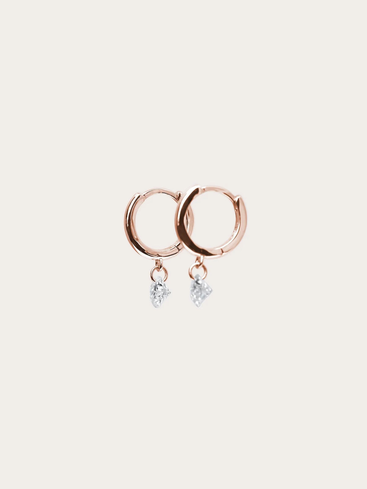 Floating Moissanite Huggie Earrings