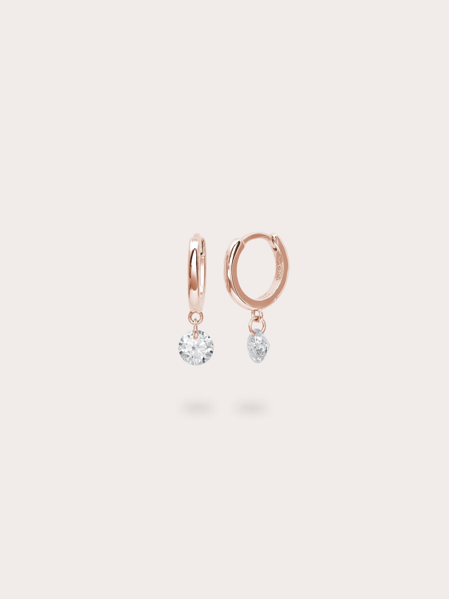 Floating Moissanite Huggie Earrings