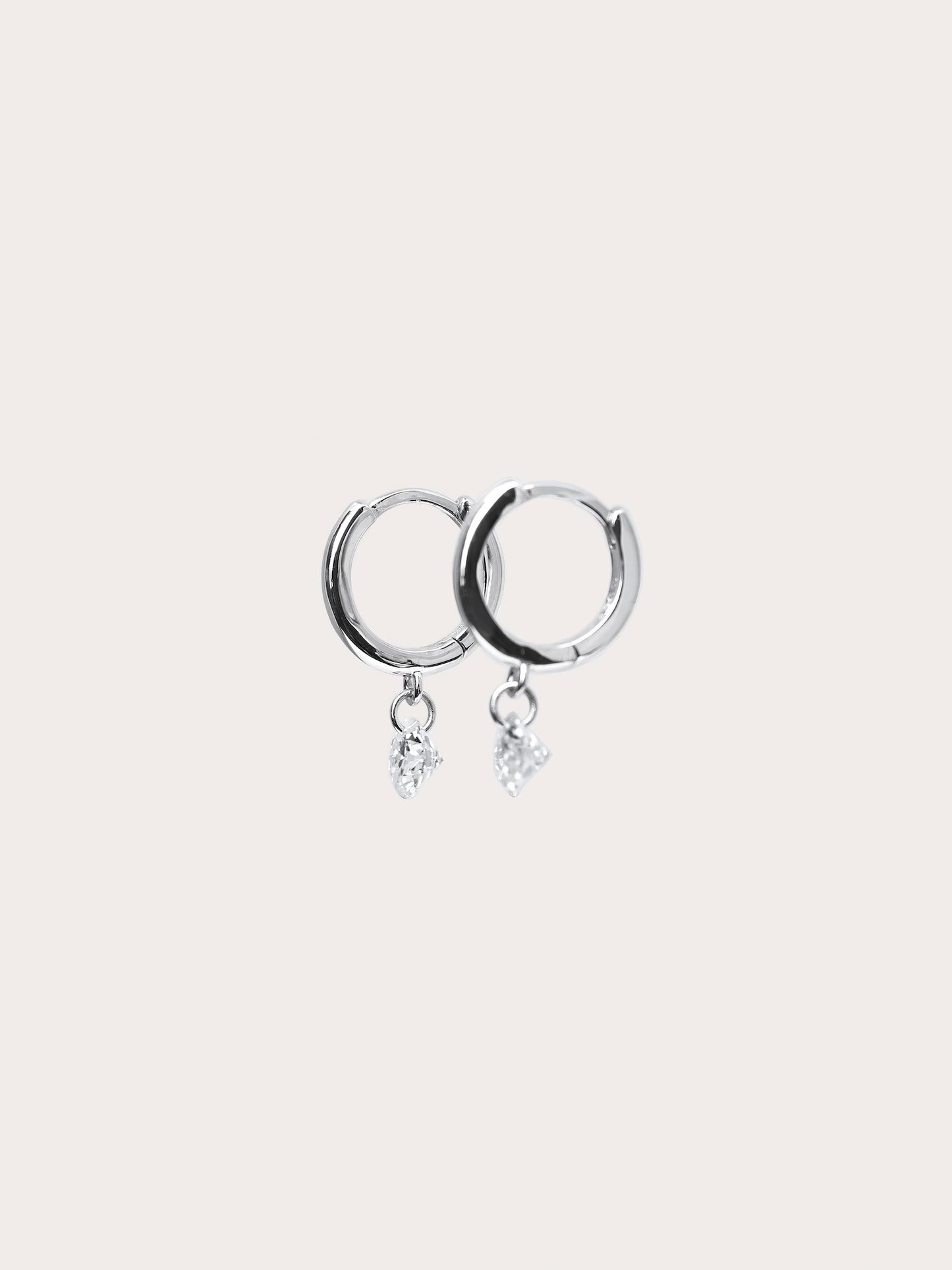 Floating Moissanite Huggie Earrings