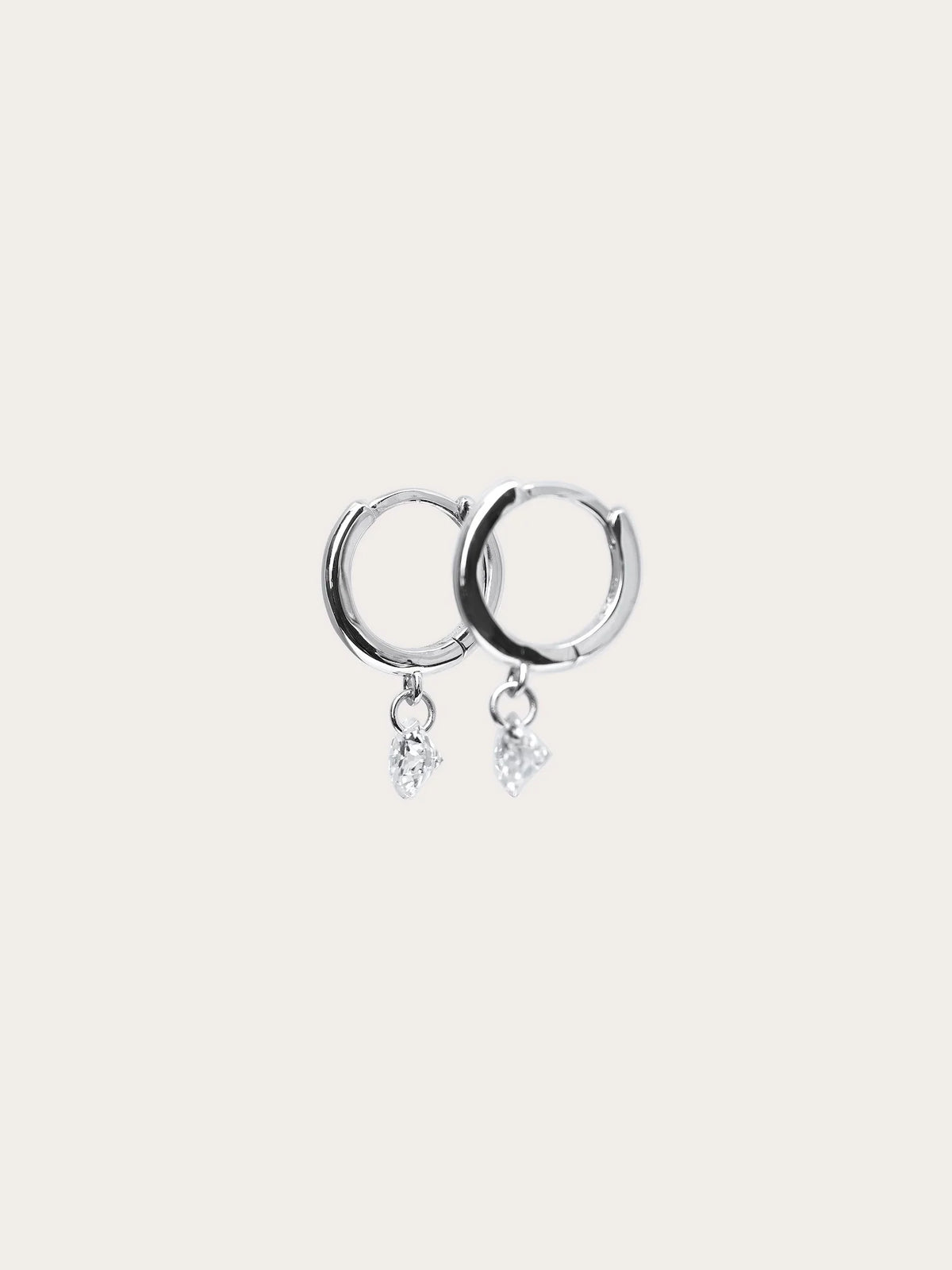 Floating Moissanite Huggie Earrings