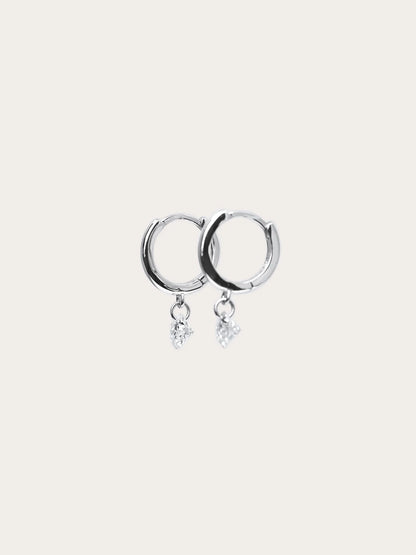 Floating Moissanite Huggie Earrings
