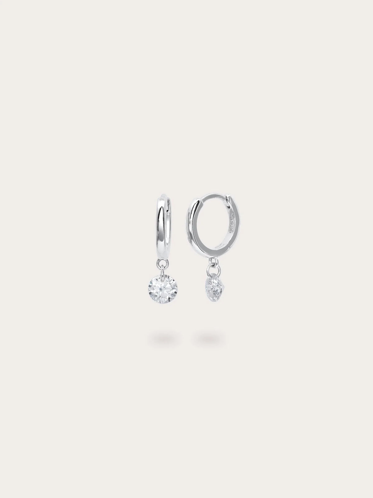 Floating Moissanite Huggie Earrings