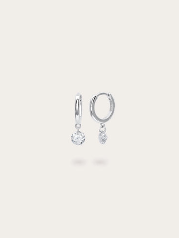 Floating Moissanite Huggie Earrings