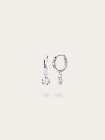Floating Moissanite Huggie Earrings