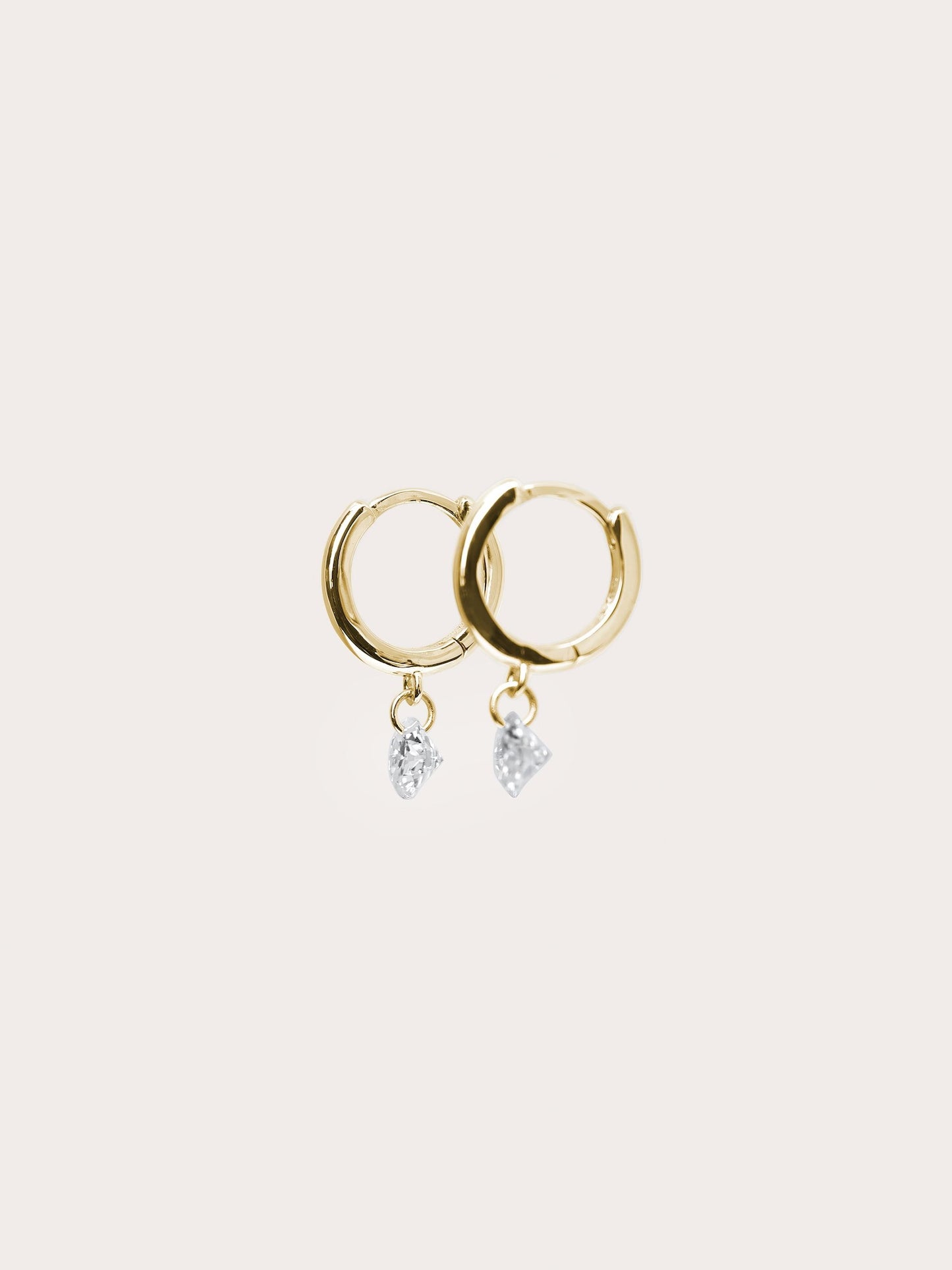 Floating Moissanite Huggie Earrings