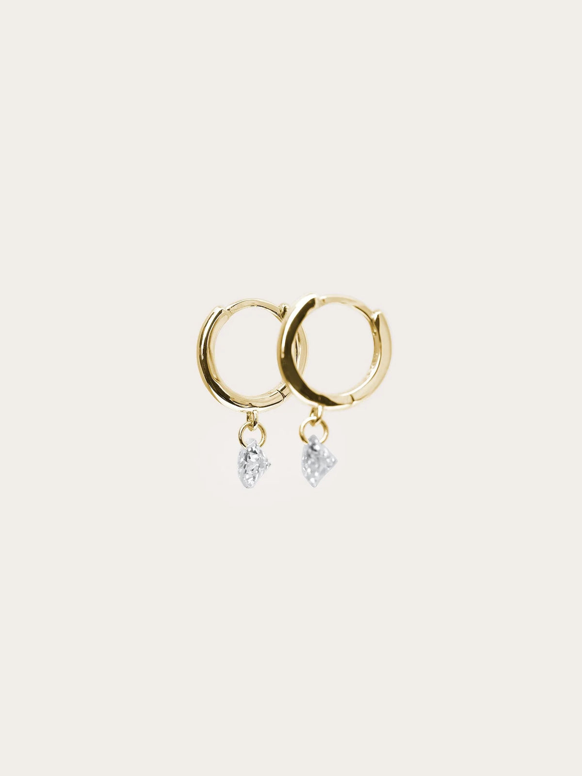 Floating Moissanite Huggie Earrings