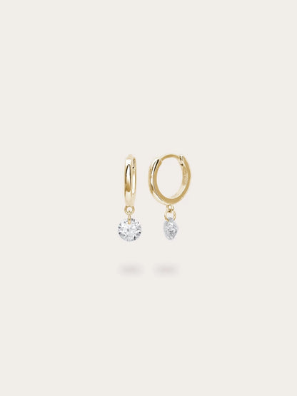 Floating Moissanite Huggie Earrings