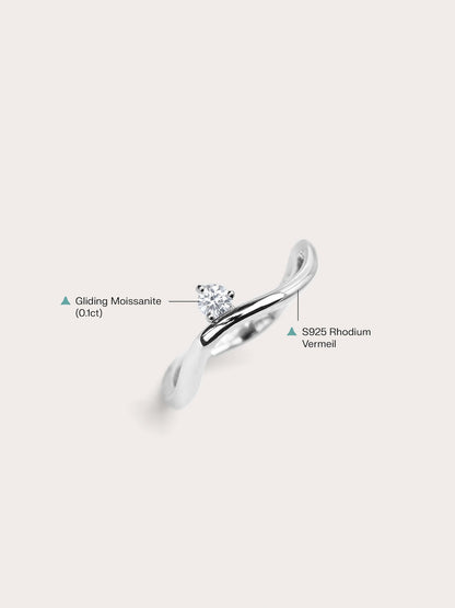 Floating Mois Ring S925 Silver Rhodium – Mondays Made Flower & Birthstone Jewelry Singapore