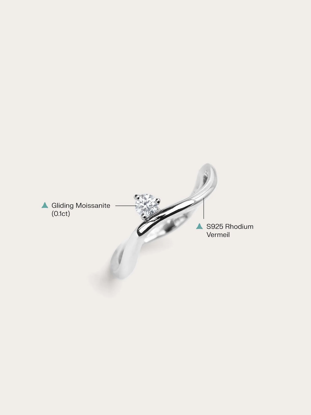 Floating Moissanite Wave Ring