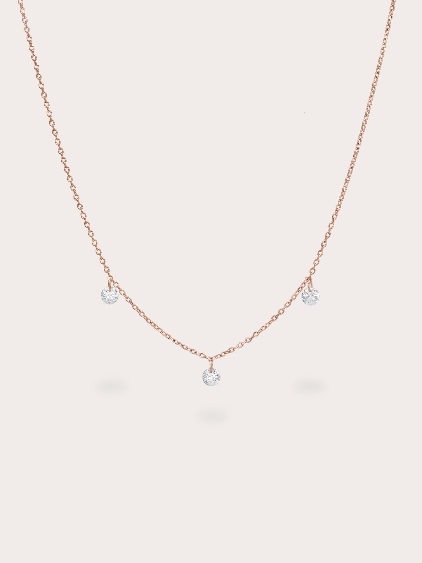 Floating Moissanite Trio Necklace