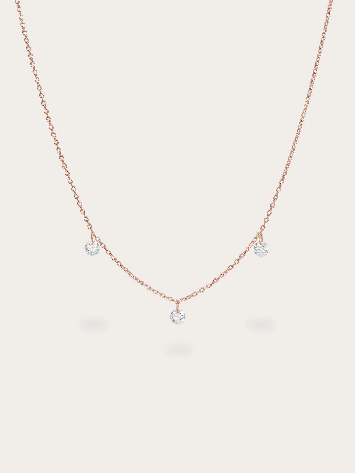 Floating Moissanite Trio Necklace