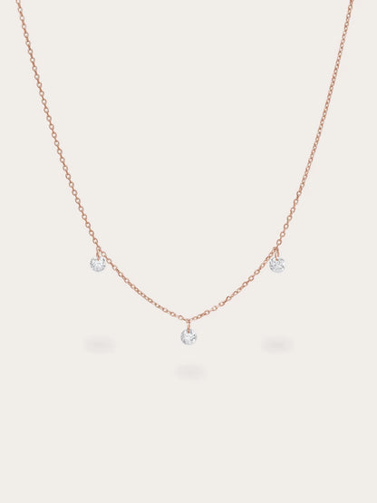 Floating Moissanite Trio Necklace