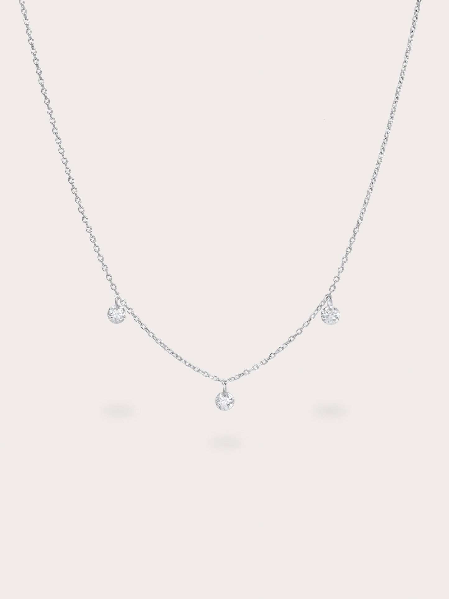 Floating Moissanite Trio Necklace