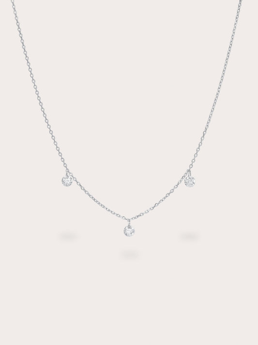 Floating Moissanite Trio Necklace