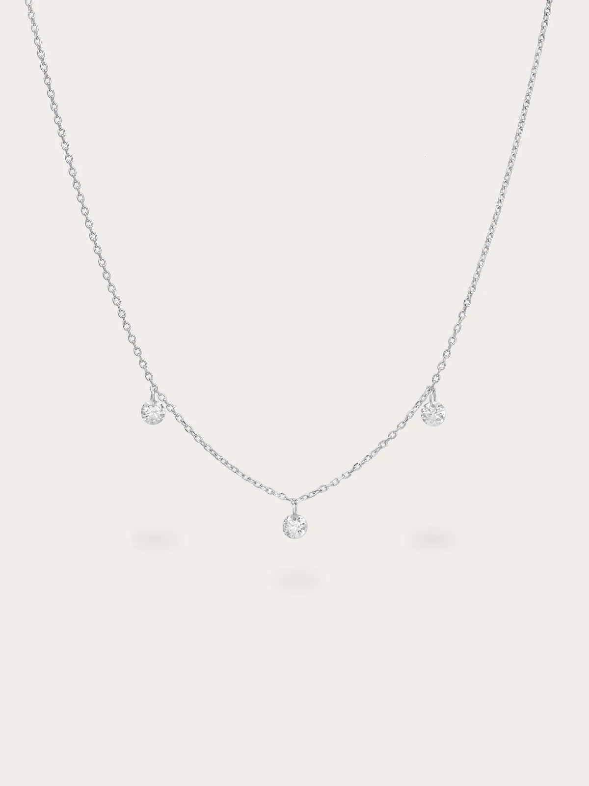 Floating Moissanite Trio Necklace