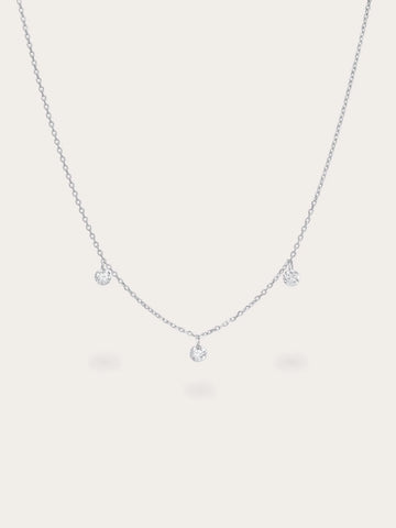 Floating Moissanite Trio Necklace
