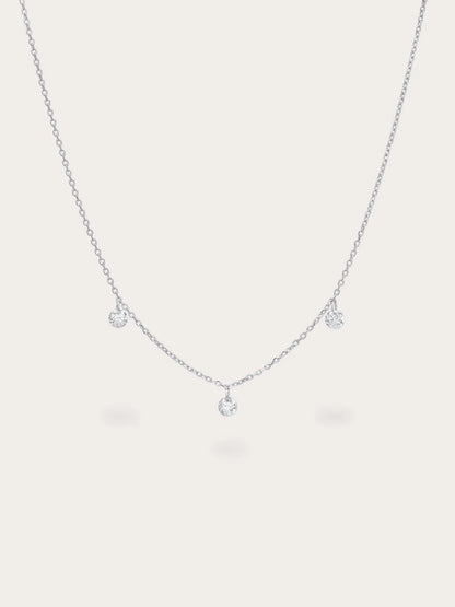 Floating Moissanite Trio Necklace